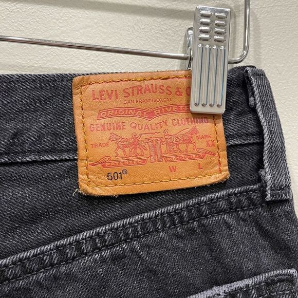 Levi's 501 Faded Black Wide Leg Flare Ankle Jeans - Size: 27 - Picture 10 of 12